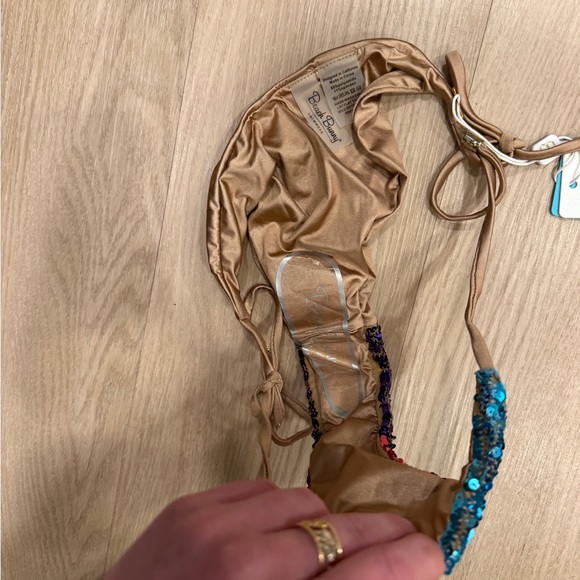 NEW Beach Bunny Ariel sequin Triangle Bikini Top and bottom in multi color ombré - Picture 11 of 13